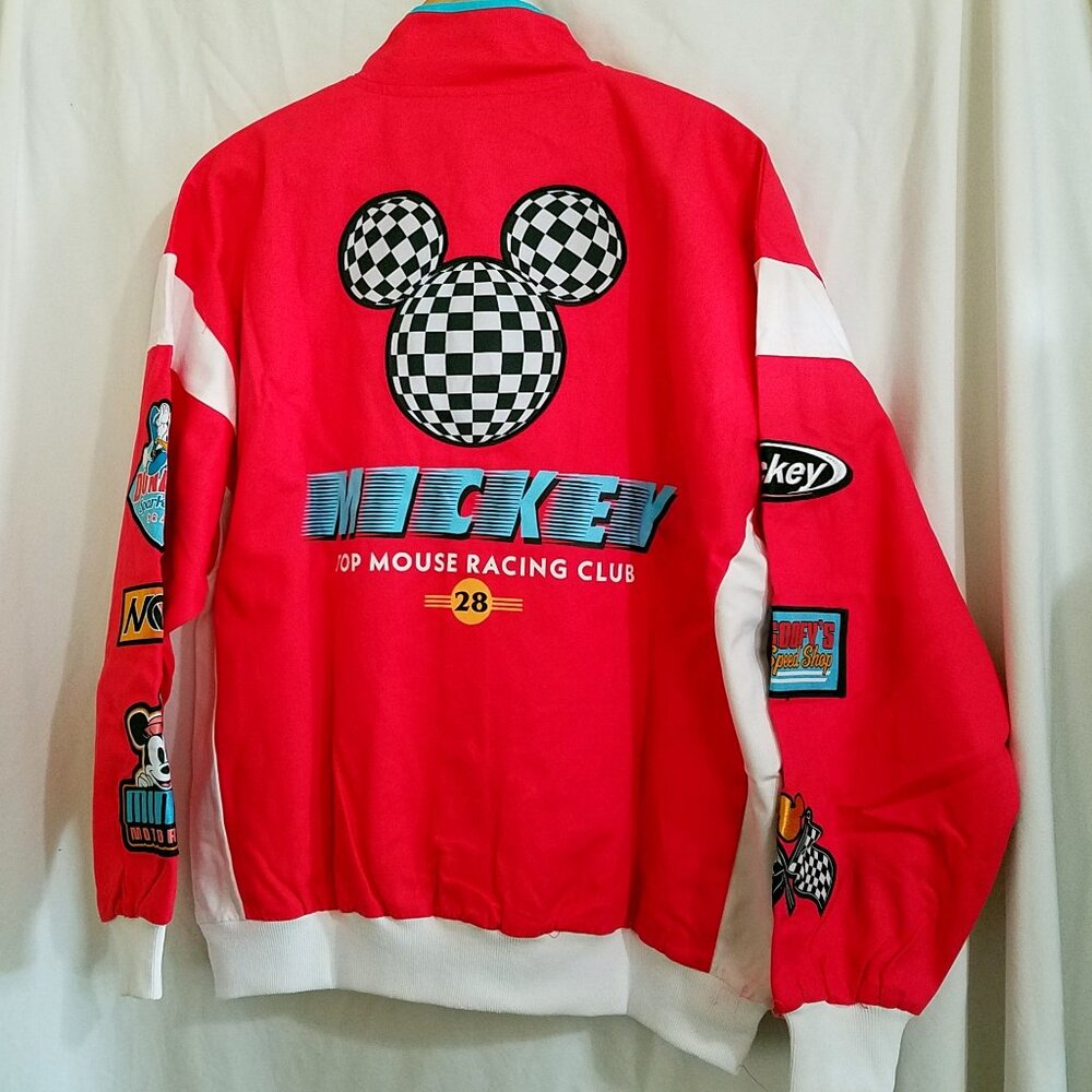 Women’s Red Character Patch Moto Jacket – Size Medium – Relaxed Fit – New - Picture 4 of 14